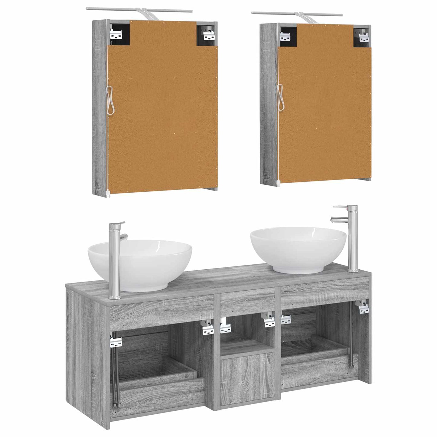 vidaXL Bathroom Furniture Set 5 pcs Grey Sonoma