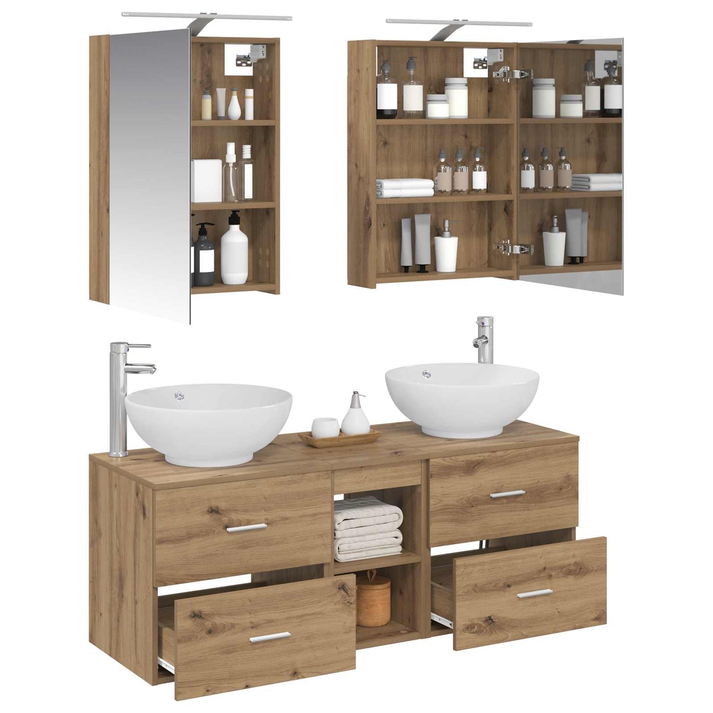 vidaXL Bathroom Furniture Set 5 pcs Artisan Oak