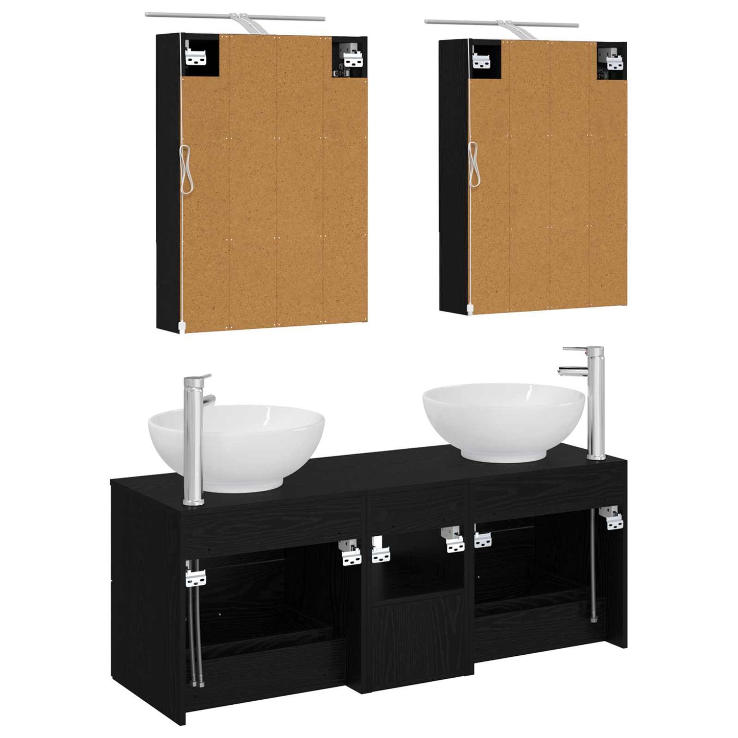 vidaXL Bathroom Furniture Set 5 pcs Black Oak