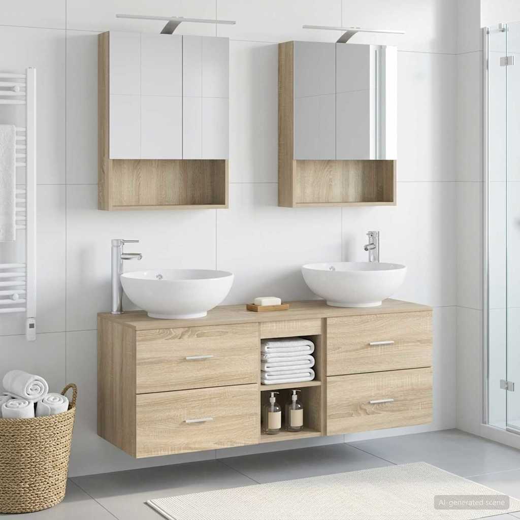 vidaXL Bathroom Furniture Set 5 pcs Sonoma Oak