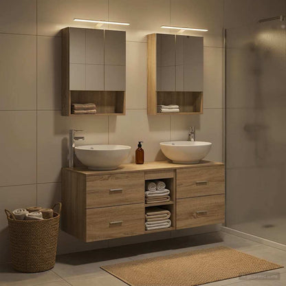 vidaXL Bathroom Furniture Set 5 pcs Sonoma Oak