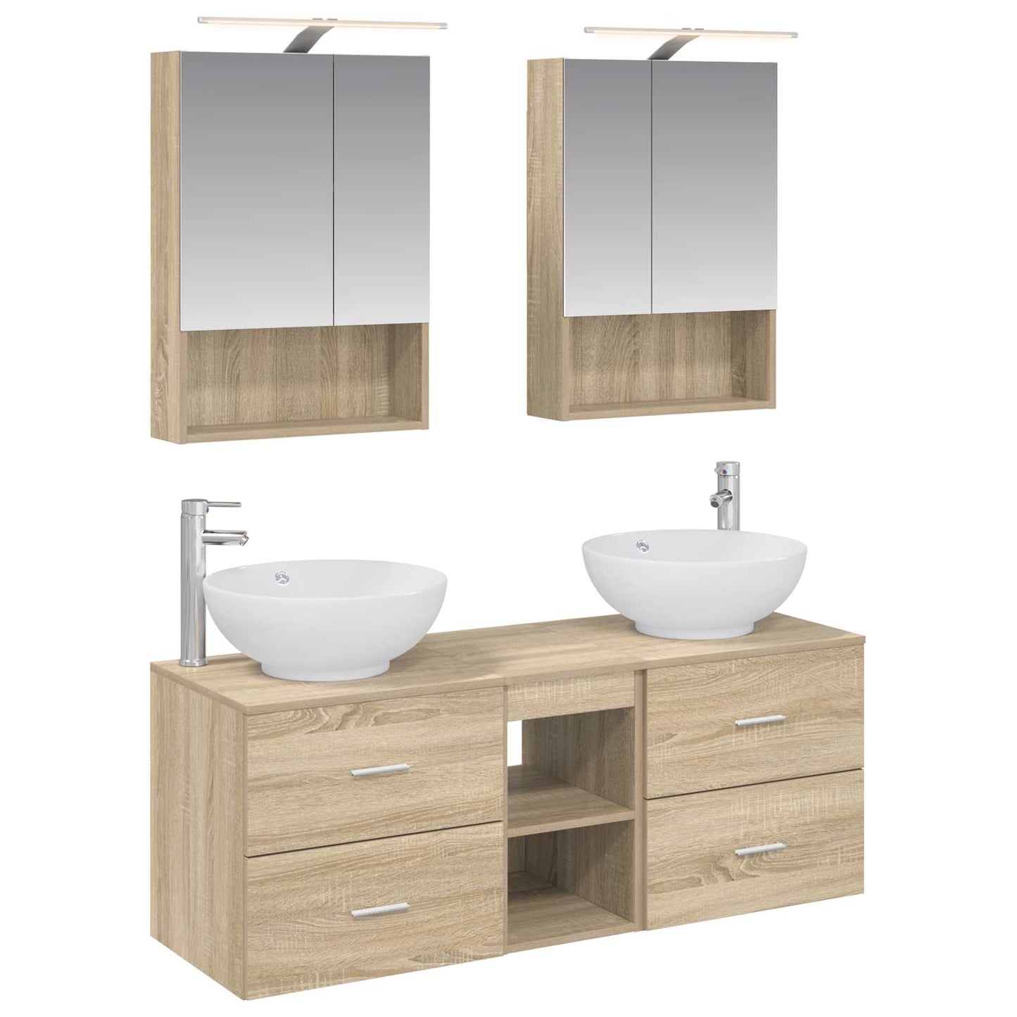 vidaXL Bathroom Furniture Set 5 pcs Sonoma Oak
