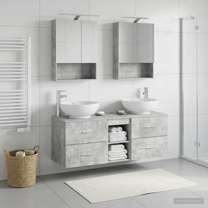 vidaXL Bathroom Furniture Set 5 pcs Concrete Grey