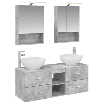 vidaXL Bathroom Furniture Set 5 pcs Concrete Grey