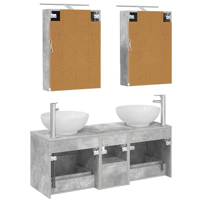 vidaXL Bathroom Furniture Set 5 pcs Concrete Grey