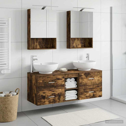 vidaXL Bathroom Furniture Set 5 pcs Smoked Oak