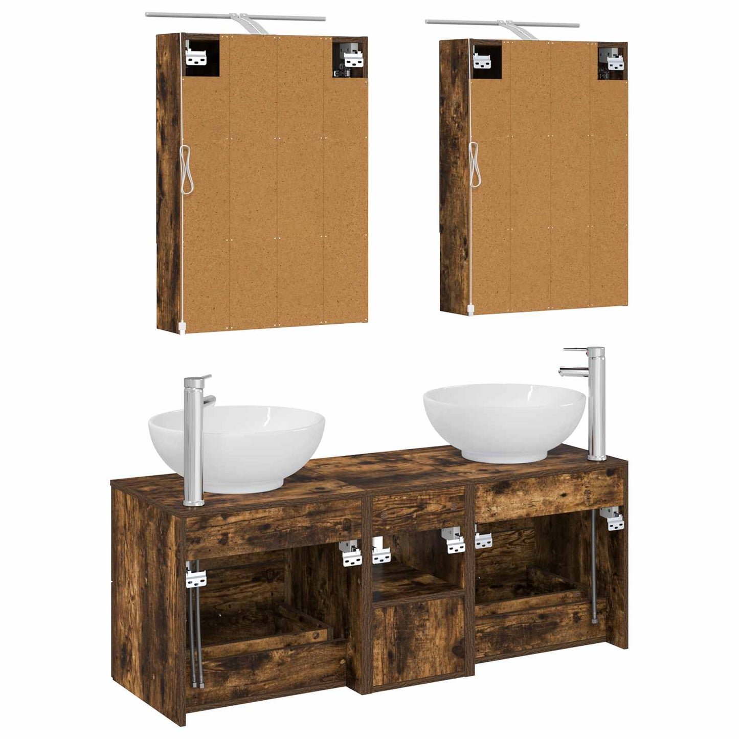 vidaXL Bathroom Furniture Set 5 pcs Smoked Oak