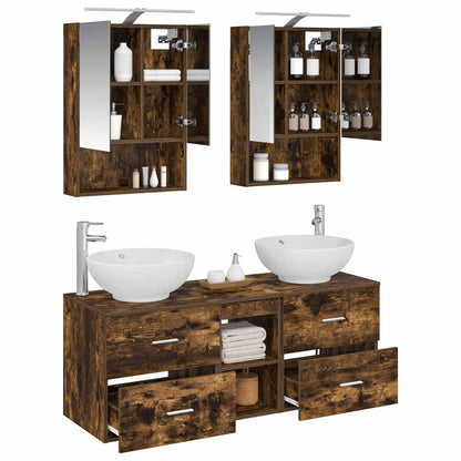 vidaXL Bathroom Furniture Set 5 pcs Smoked Oak
