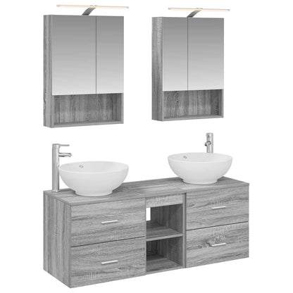 vidaXL Bathroom Furniture Set 5 pcs Grey Sonoma