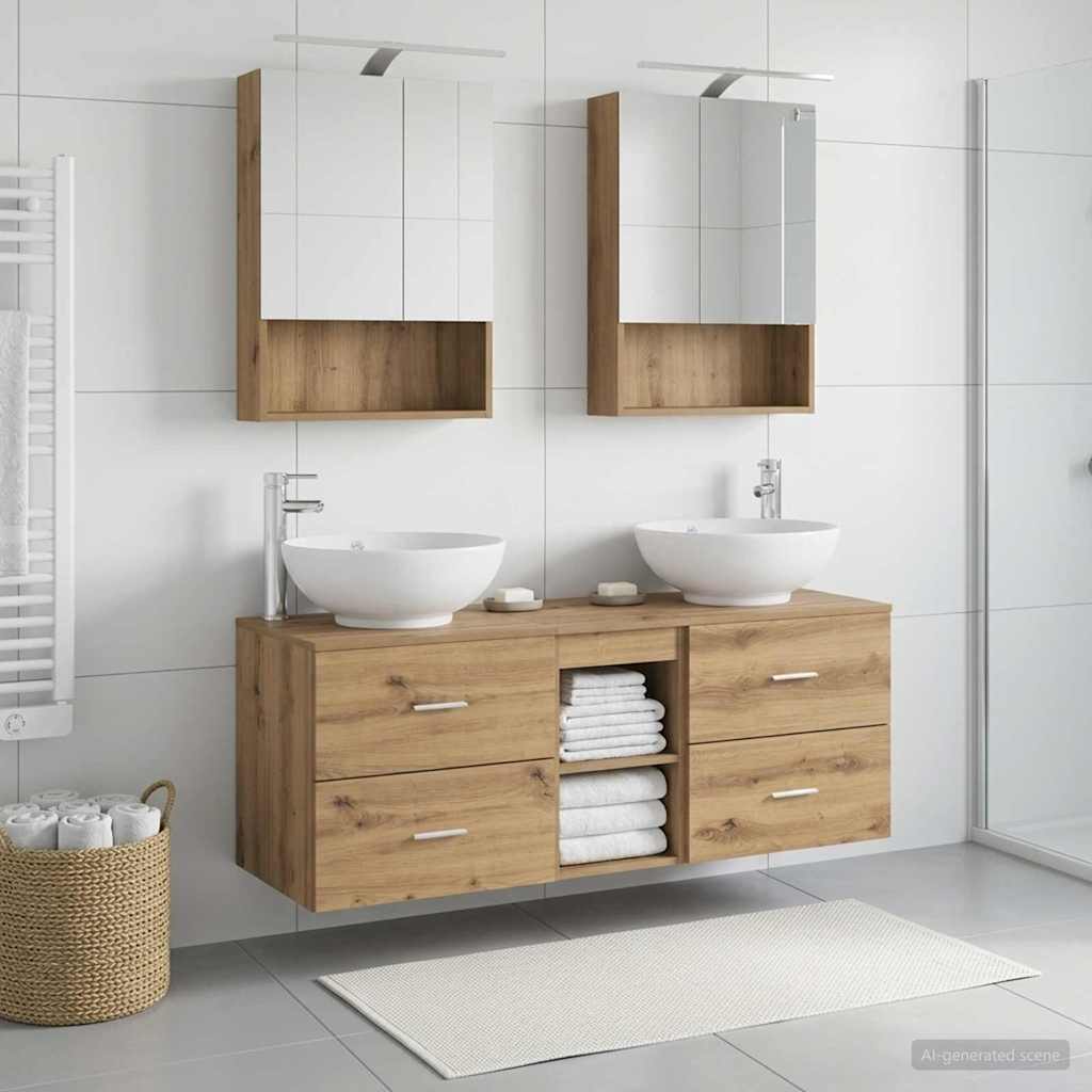 vidaXL Bathroom Furniture Set 5 pcs Artisan Oak