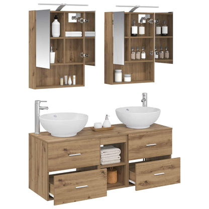 vidaXL Bathroom Furniture Set 5 pcs Artisan Oak