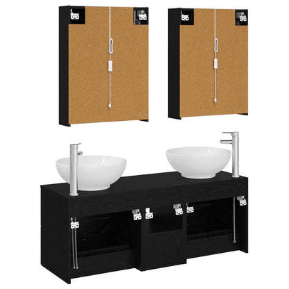 vidaXL Bathroom Furniture Set 5 pcs Black Oak