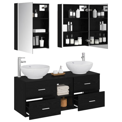 vidaXL Bathroom Furniture Set 5 pcs Black Oak