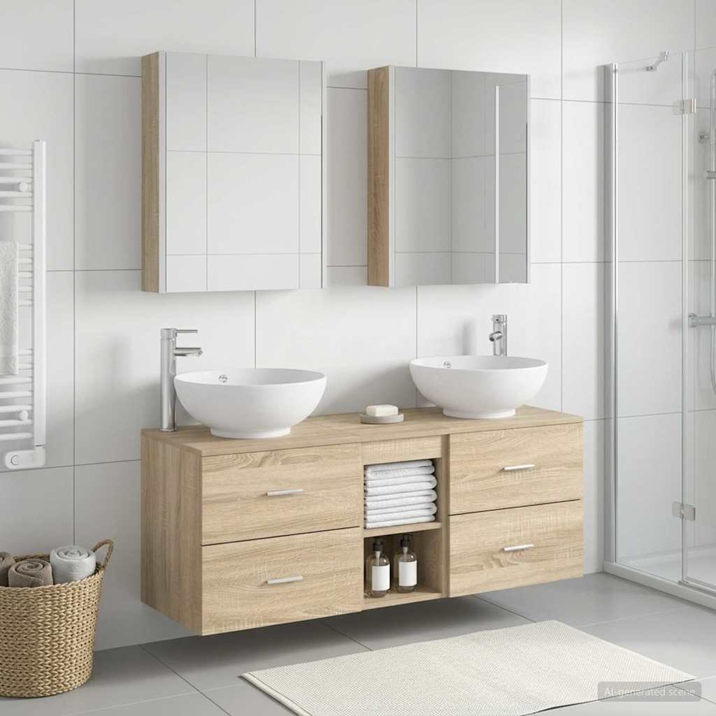 vidaXL Bathroom Furniture Set 5 pcs Sonoma Oak