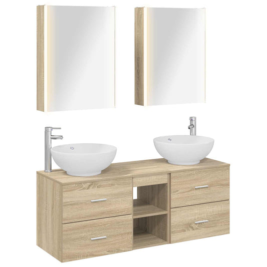 vidaXL Bathroom Furniture Set 5 pcs Sonoma Oak