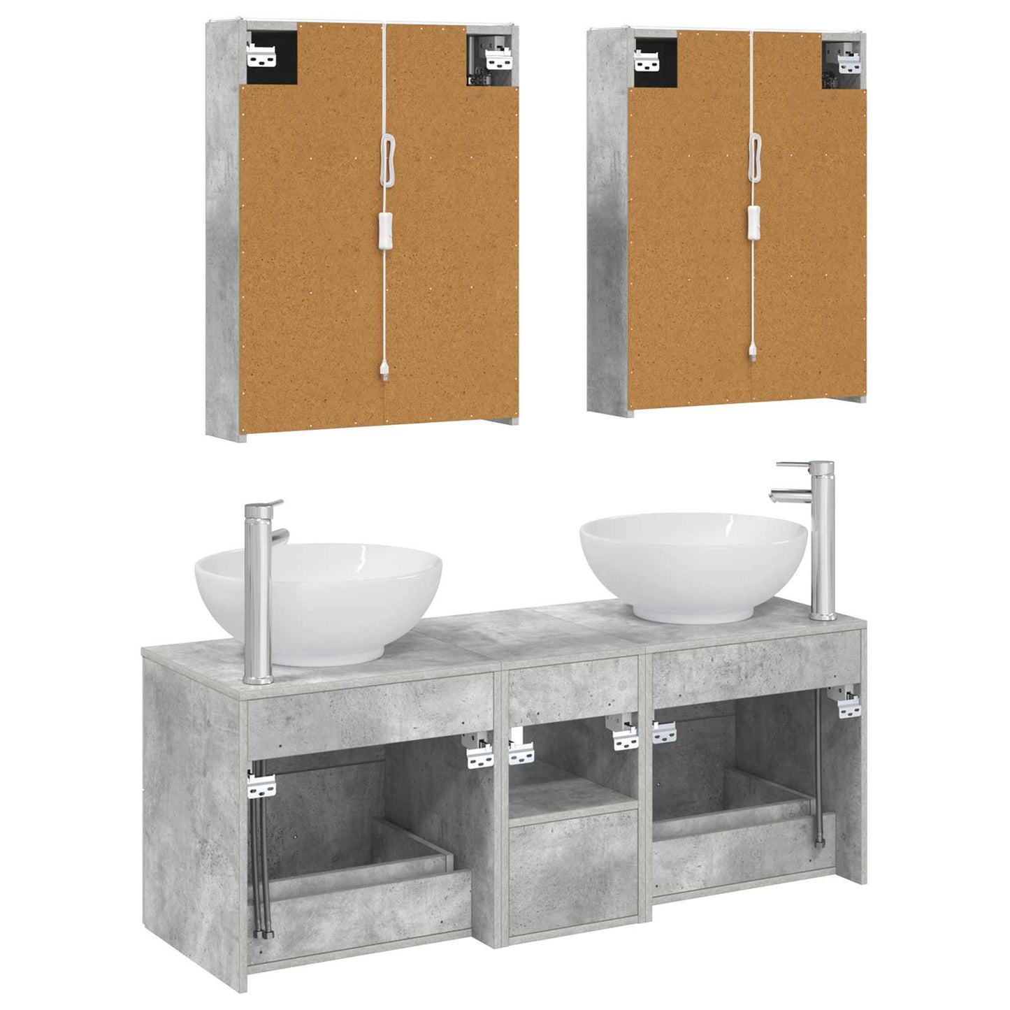 vidaXL Bathroom Furniture Set 5 pcs Concrete Grey
