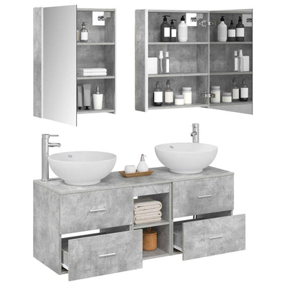 vidaXL Bathroom Furniture Set 5 pcs Concrete Grey
