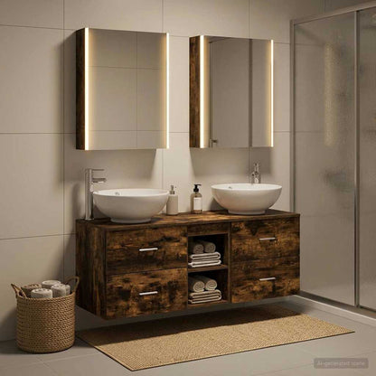 vidaXL Bathroom Furniture Set 5 pcs Smoked Oak