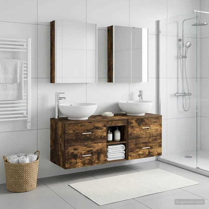 vidaXL Bathroom Furniture Set 5 pcs Smoked Oak