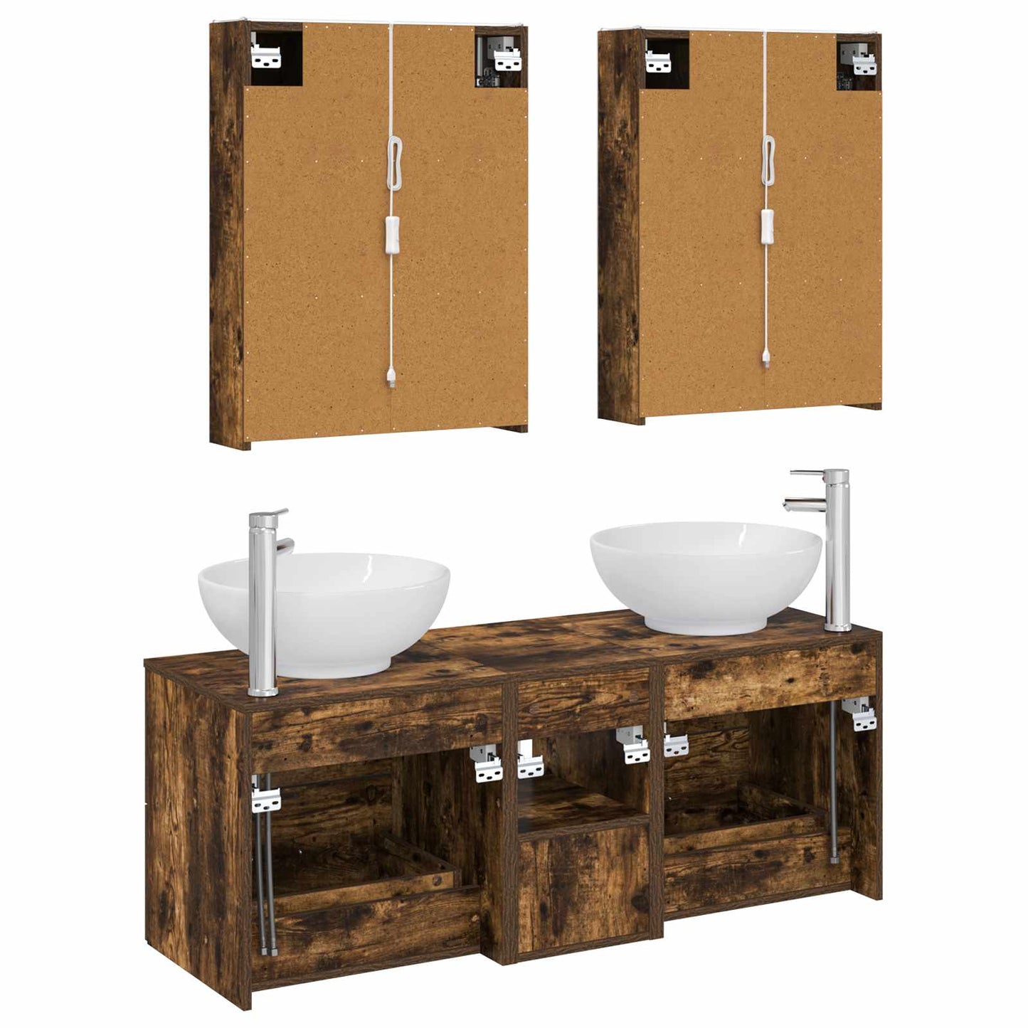 vidaXL Bathroom Furniture Set 5 pcs Smoked Oak