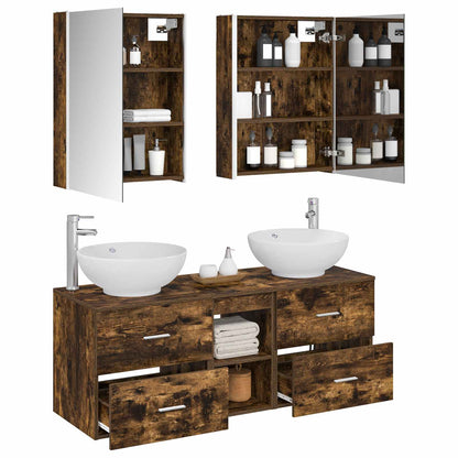 vidaXL Bathroom Furniture Set 5 pcs Smoked Oak