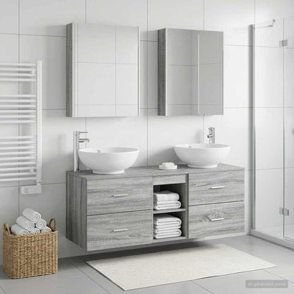 vidaXL Bathroom Furniture Set 5 pcs Grey Sonoma