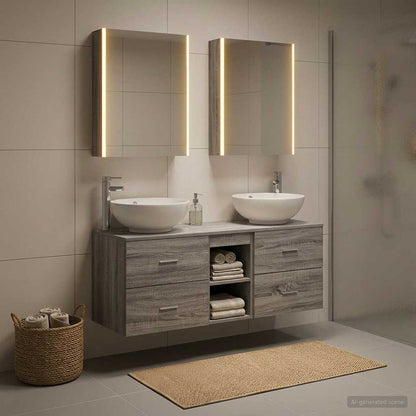 vidaXL Bathroom Furniture Set 5 pcs Grey Sonoma