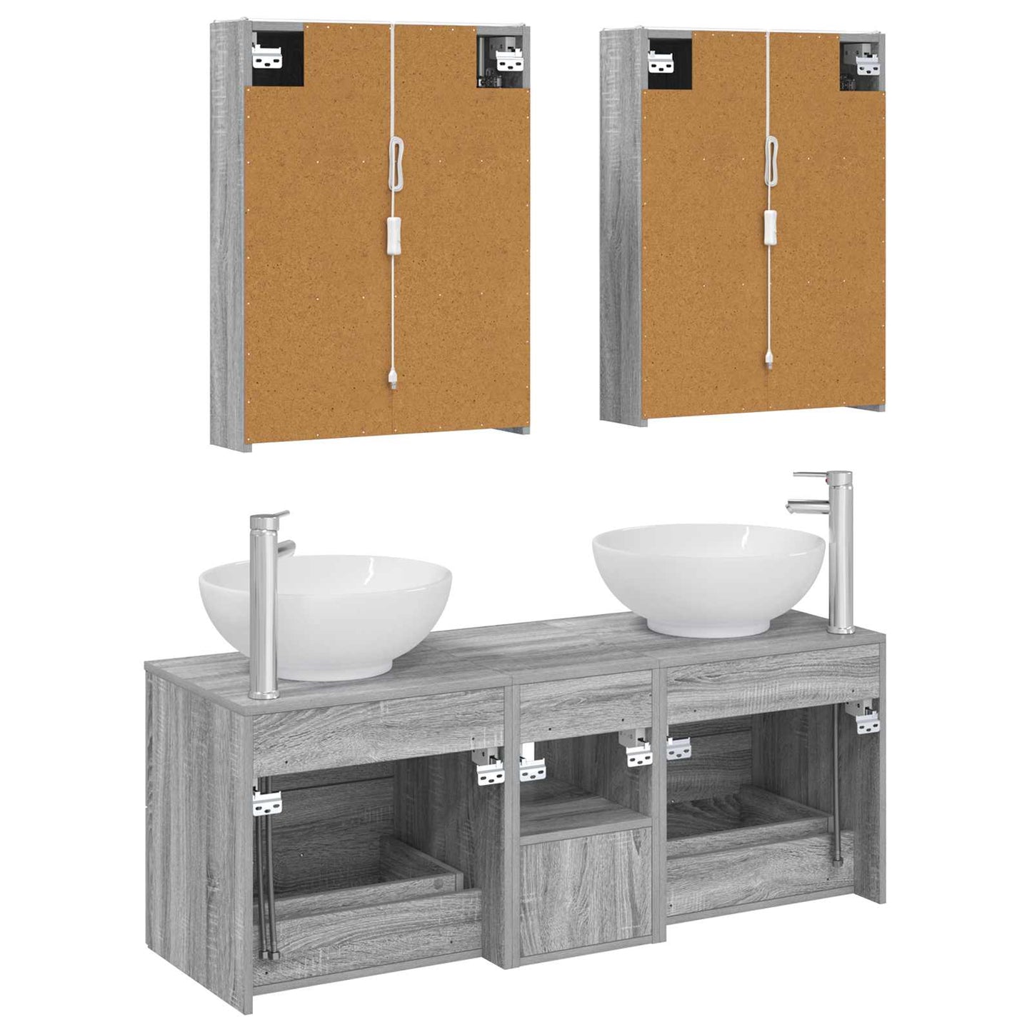vidaXL Bathroom Furniture Set 5 pcs Grey Sonoma