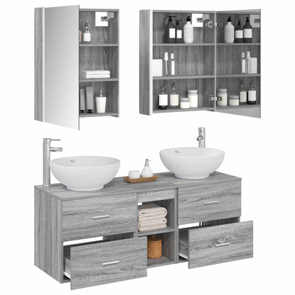 vidaXL Bathroom Furniture Set 5 pcs Grey Sonoma