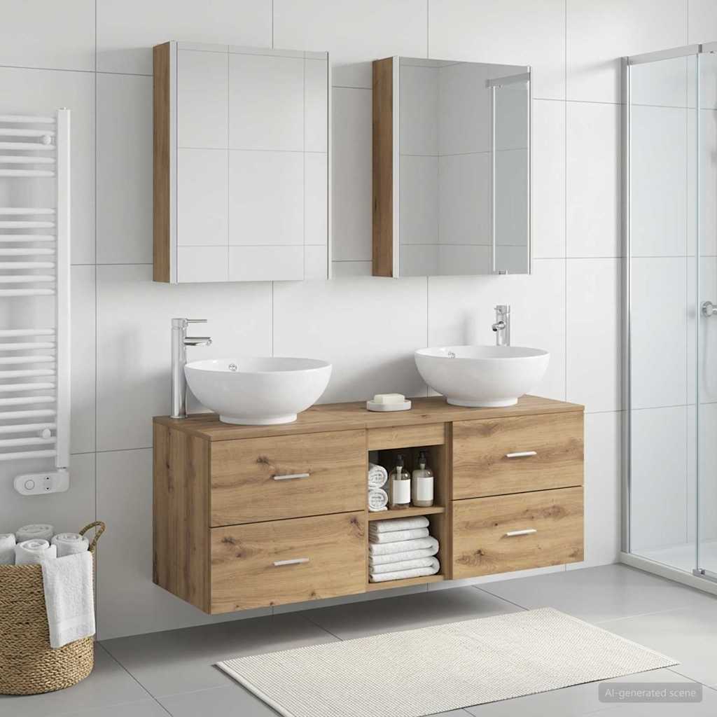 vidaXL Bathroom Furniture Set 5 pcs Artisan Oak