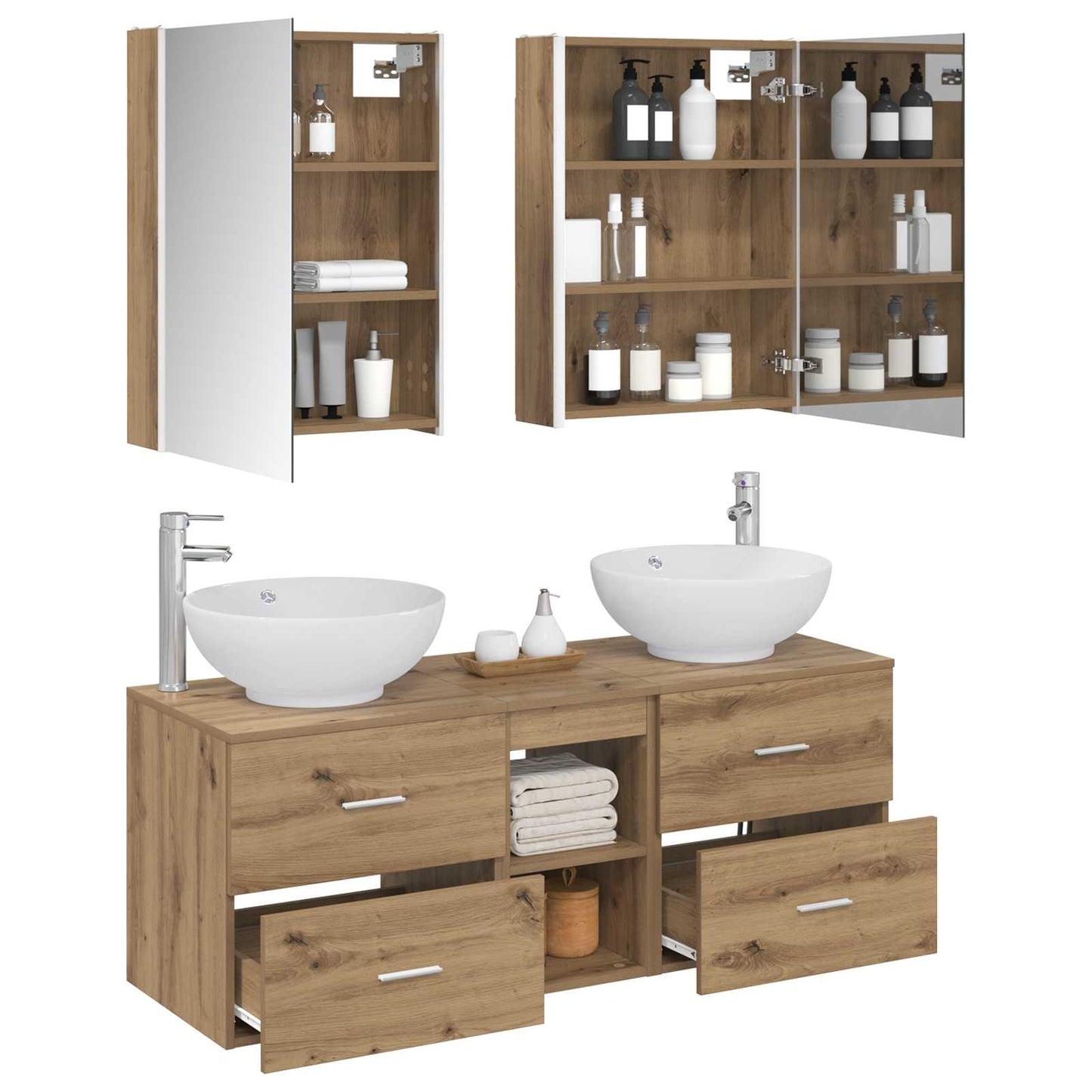 vidaXL Bathroom Furniture Set 5 pcs Artisan Oak