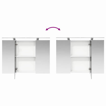 vidaXL Bathroom Furniture Set 4 pcs White Engineered Wood and Glass