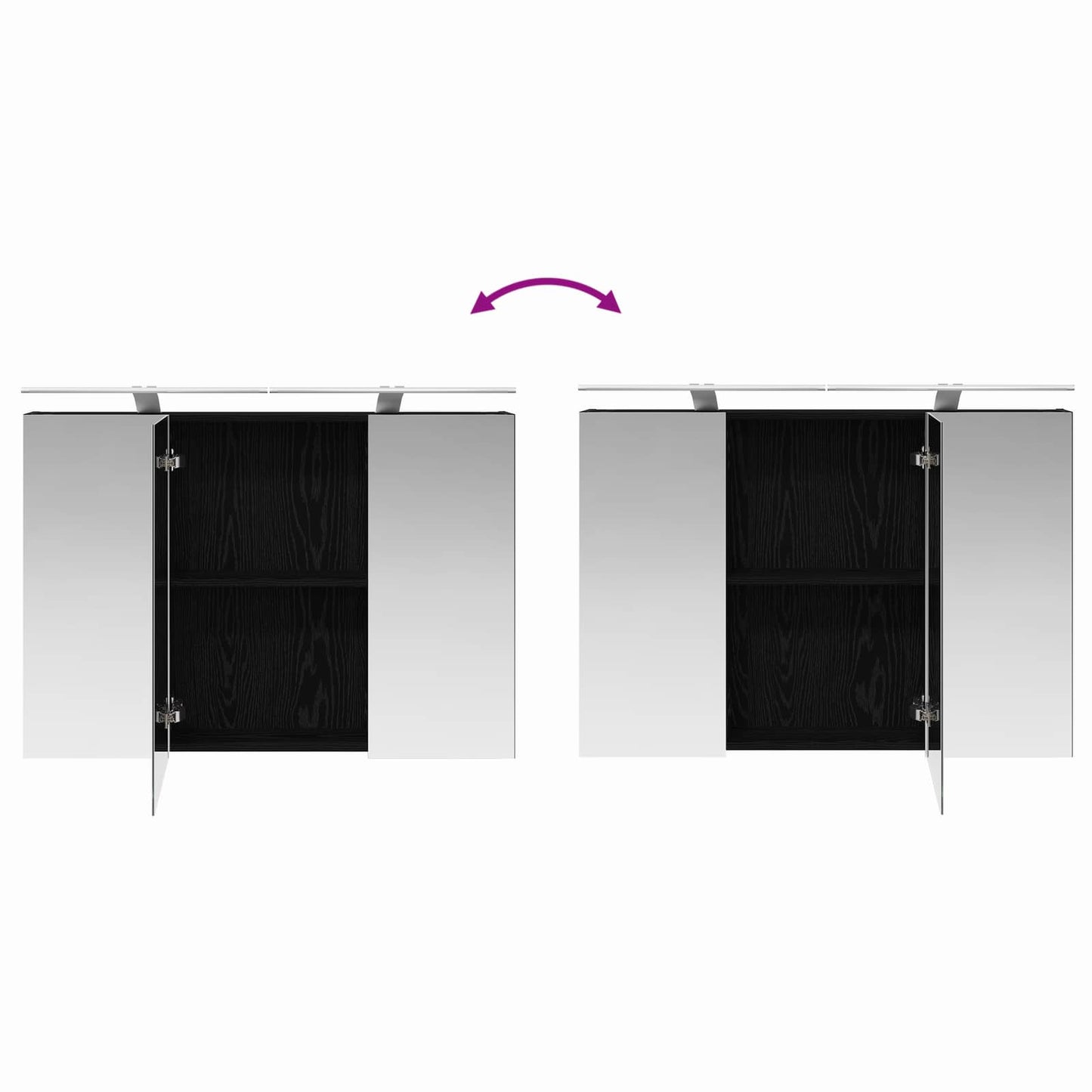 vidaXL Bathroom Furniture Set 4 pcs Black Oak