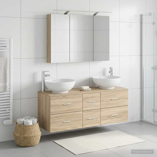 vidaXL Bathroom Furniture Set 4 pcs Sonoma Oak