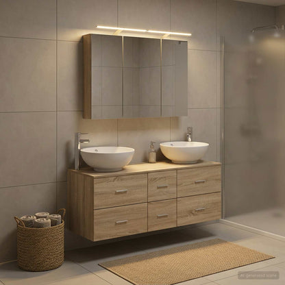 vidaXL Bathroom Furniture Set 4 pcs Sonoma Oak