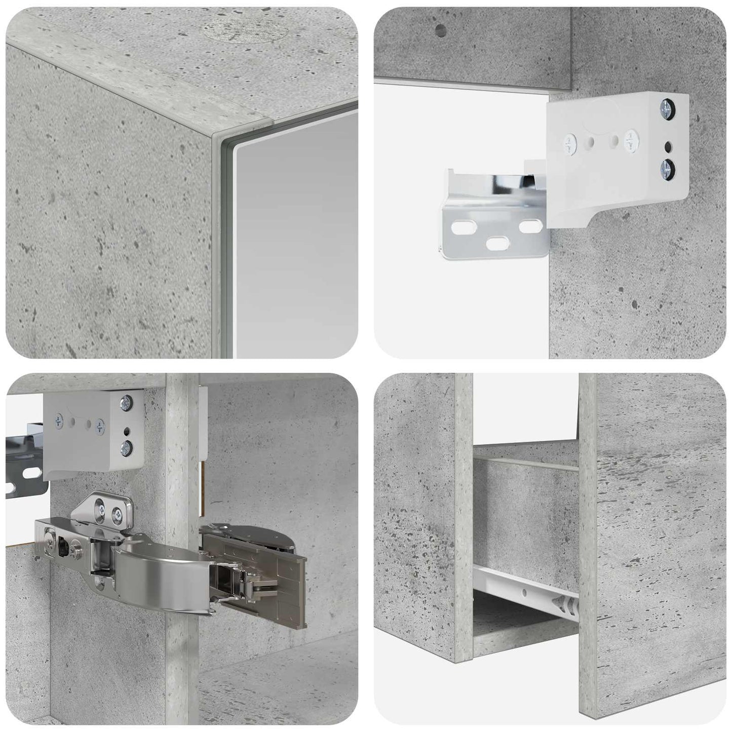 vidaXL Bathroom Furniture Set 4 pcs Concrete Grey