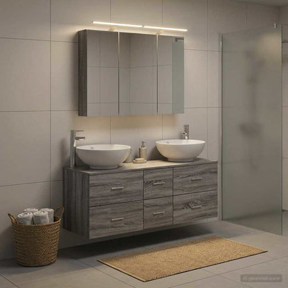 vidaXL Bathroom Furniture Set 4 pcs Grey Sonoma