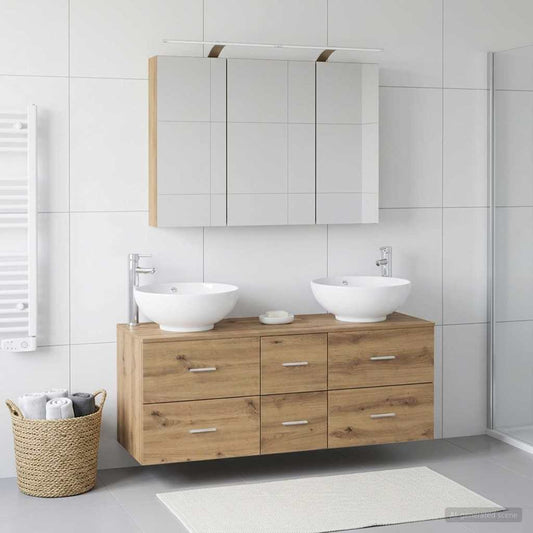vidaXL Bathroom Furniture Set 4 pcs Artisan Oak