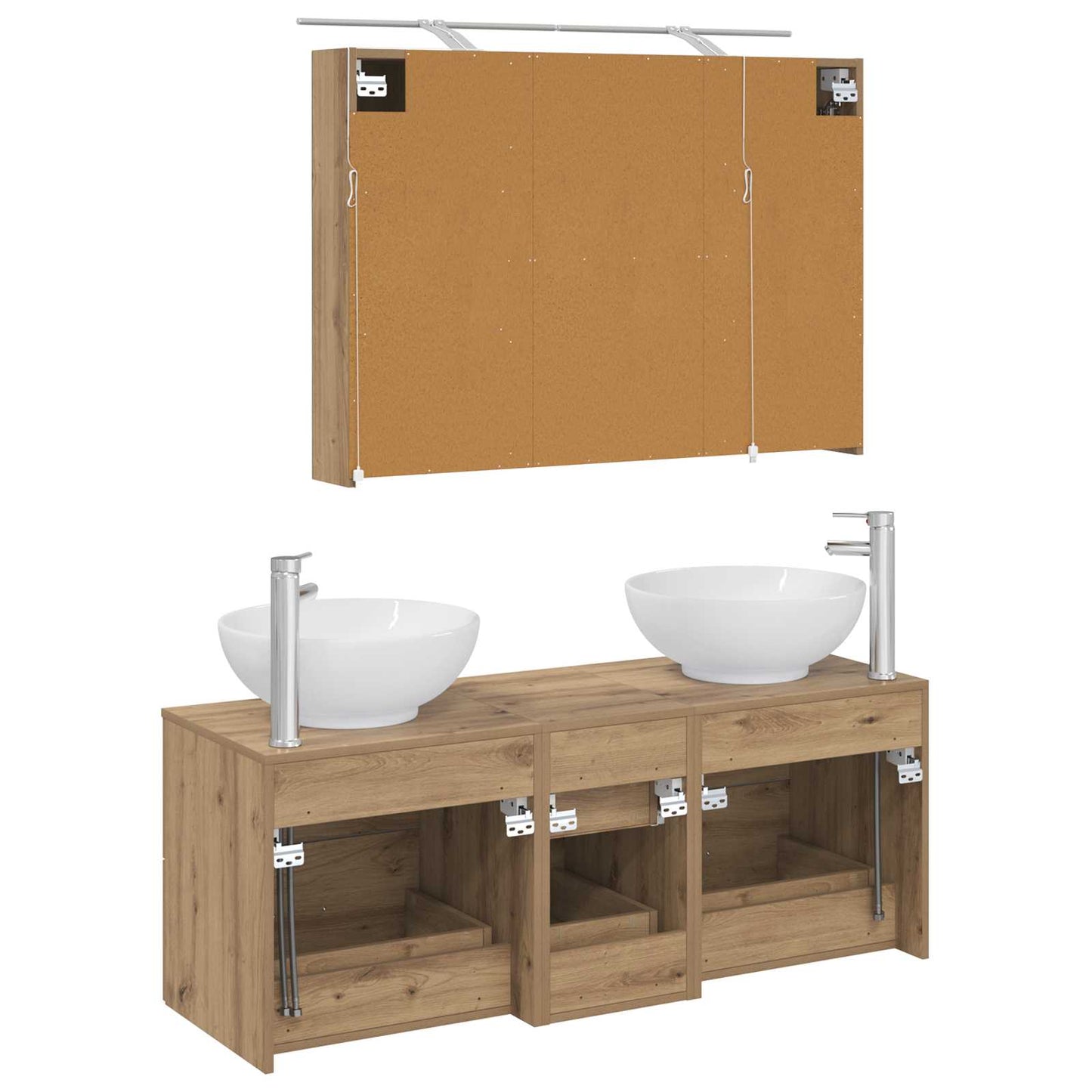 vidaXL Bathroom Furniture Set 4 pcs Artisan Oak