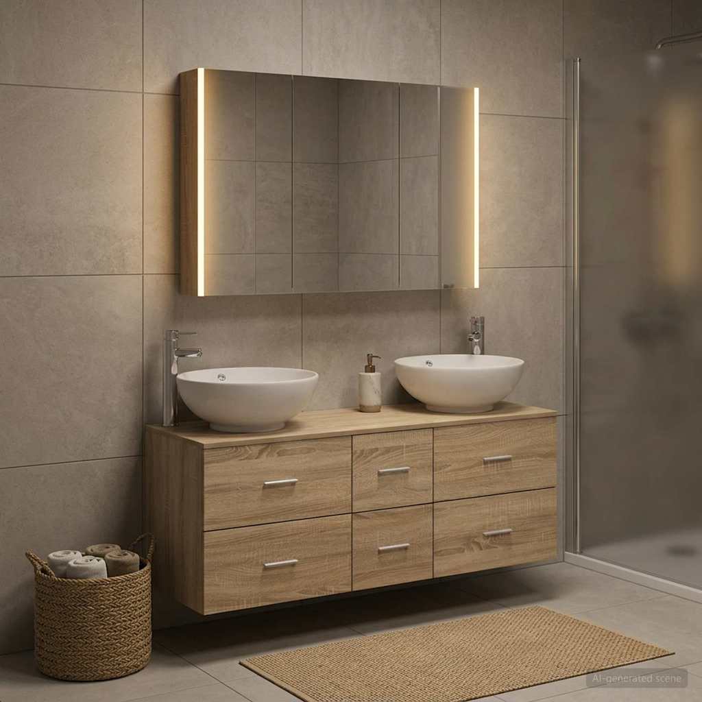 vidaXL Bathroom Furniture Set 4 pcs Sonoma Oak