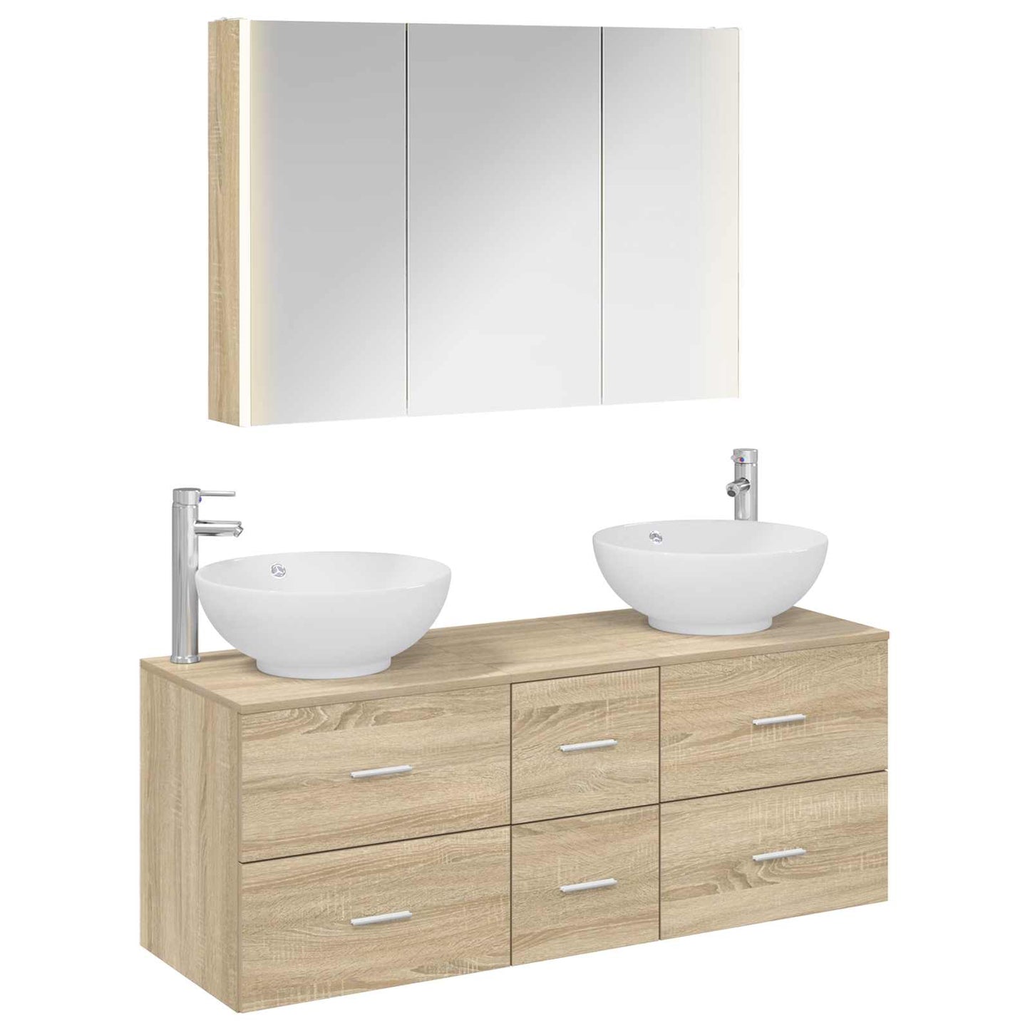 vidaXL Bathroom Furniture Set 4 pcs Sonoma Oak