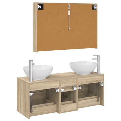 vidaXL Bathroom Furniture Set 4 pcs Sonoma Oak