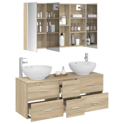 vidaXL Bathroom Furniture Set 4 pcs Sonoma Oak
