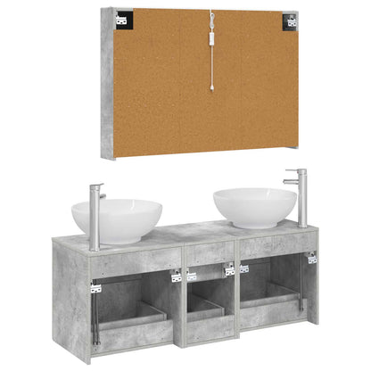 vidaXL Bathroom Furniture Set 4 pcs Concrete Grey