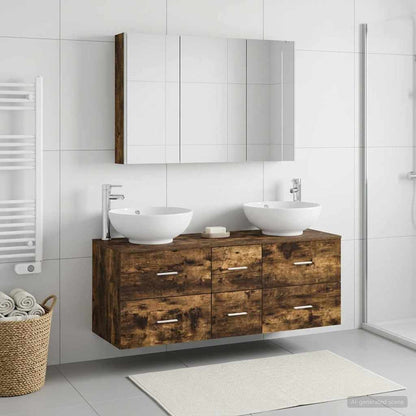vidaXL Bathroom Furniture Set 4 pcs Smoked Oak