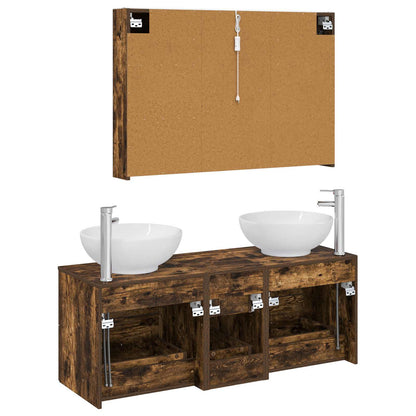 vidaXL Bathroom Furniture Set 4 pcs Smoked Oak