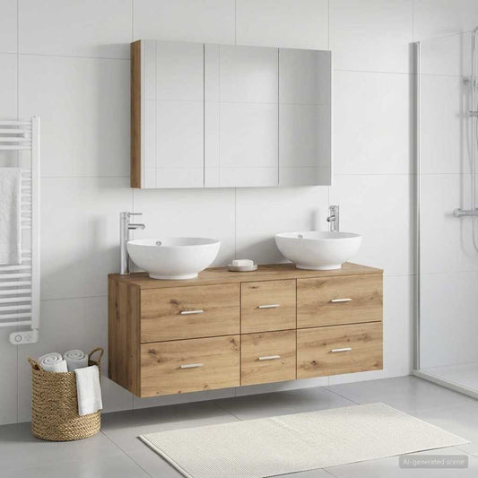 vidaXL Bathroom Furniture Set 4 pcs Artisan Oak