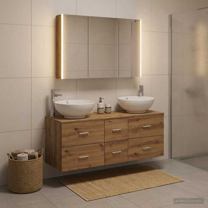 vidaXL Bathroom Furniture Set 4 pcs Artisan Oak