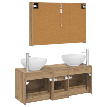 vidaXL Bathroom Furniture Set 4 pcs Artisan Oak