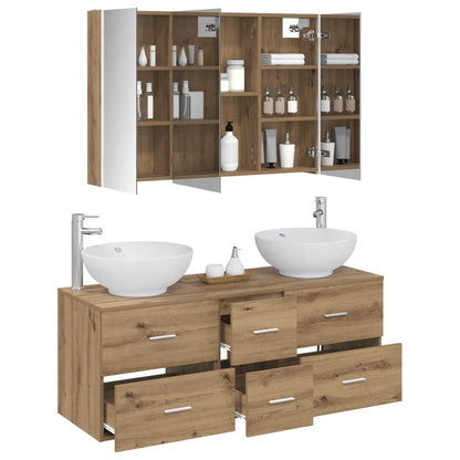 vidaXL Bathroom Furniture Set 4 pcs Artisan Oak